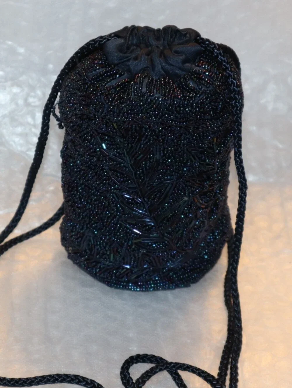Tweeds Vintage‎ Black Beaded Evening Purse Prom Party Small